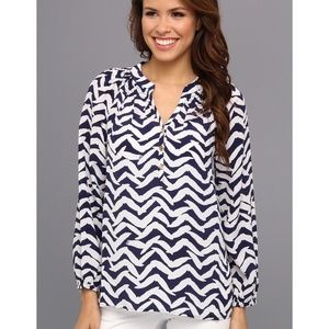 Lilly Pulitzer Navy and White Blouse
